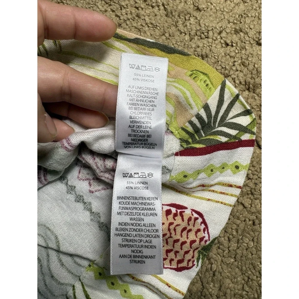 C&C California Dress Women Medium Midi Linen Tropical Pockets Resortwear - Picture 6 of 8